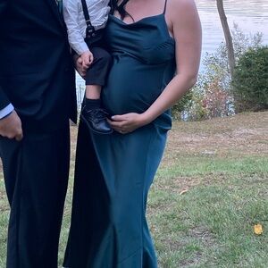 WORN ONCE. DESSY bridesmaid dress - evergreen color